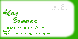 akos brauer business card